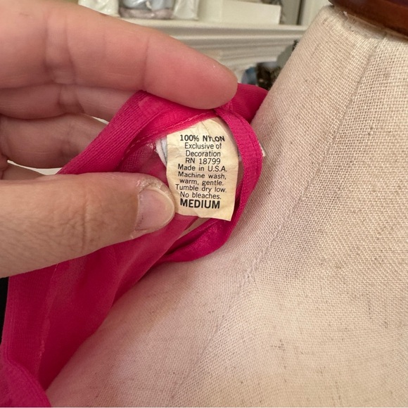 Vintage Hot Pink Nightgown & Bernette Sheer Robe Peignoir Set – Medium - Picture 14 of 16